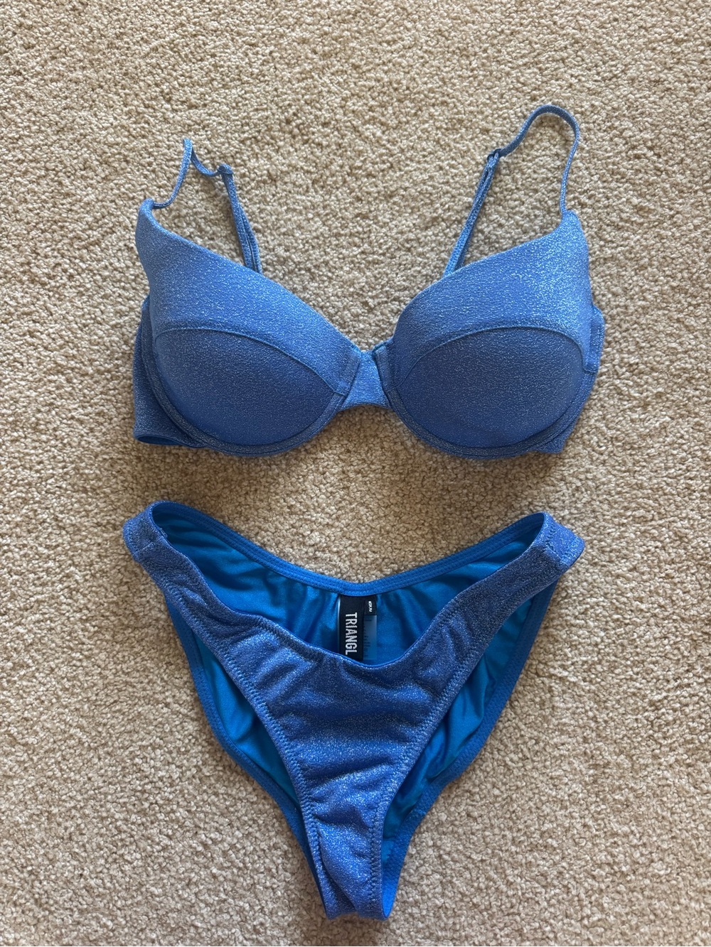 triangl swimwear Sparkle Blue Shimmer Bikini Set